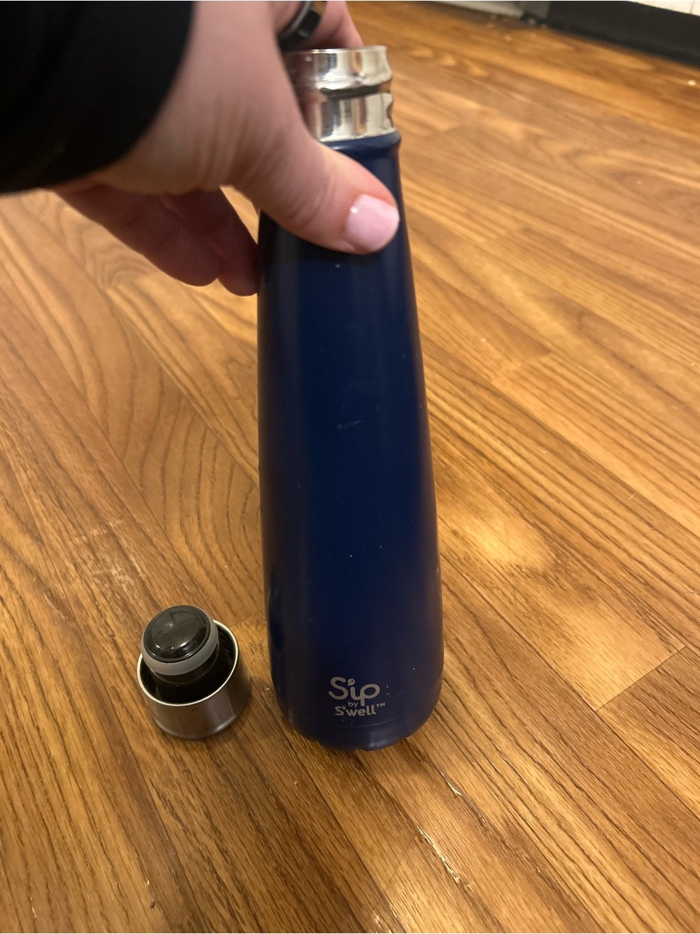 S'well Deep Navy Stainless Bottle with Silver Logo
